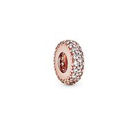Pandora Timeless Charm espaceur abstrait en métal plaqué or rose 14 carats avec zircones cubiques transparentes