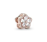 Pandora Timeless Charm Flocon de neige scintillant en métal plaqué or rose 14 carats avec zircones cubiques transparentes