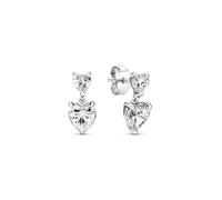 Pandora Timeless Clous d’oreilles Cœur Double en argent sterling avec zircones cubiques transparentes