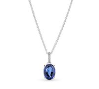 Pandora Timeless Clous d’oreilles Halo spectaculaire scintillants en argent sterling avec cristal bleu et zircones cubiques transparentes