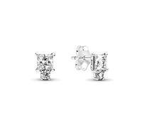 Pandora Timeless Clous d’oreilles Ronds et Carrés scintillants en argent sterling avec zircones transparentes