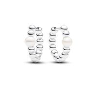Pandora Timeless Créoles à sphères en argent sterling avec perle de culture d’eau douce traitée blanche