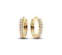 Pandora Créoles 263015C01 Intemporelles – métal plaqué or 14 carats, zircones transparentes