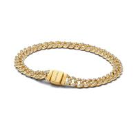 PANDORA Timeless Pavé Cuban 563008C01-18 Bracelet à maillons en argent sterling avec alliage plaqué or et oxyde de zirconium Taille 18 cm