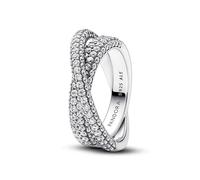 Pandora Bague Timeless croisée en argent sterling avec zircone cubique claire Taille 52