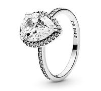 Pandora Timeless Women's Sterling Silver Sparkling Teardrop Halo Cubic Zirconia Ring