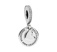 Pandora - Trois Générations Pendentif Argent avec Zircone Cubique Transparente - Femme - Accessoires - Gris - Taille: ONE Size