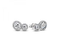 Pandpra Timeless 293774C01 Boucles d'oreilles souples en argent sterling avec zircone, 3x7,8x12,2 mm, Argent sterling, Zircone cubique