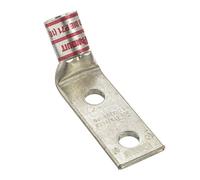 Panduit Cosse conducteur flexible LCDX8-14AH-L, deux trous, barillet standard avec fenêtre, angle de 45°, trou de goujon de 6,35 mm, largeur de trou de 1,6 cm, rouge, taille du conducteur #8 AWG classe G/H/I/K/M, taille du conducteur de locomotive diesel #8 AWG, longueur de la bande de fil 0,635 cm, 0,8 cm. Languette de 2 cm. Épaisseur : 1,2 cm de largeur de la langue, 1,1 cm de longueur du cou, 4,3 cm de longueur totale
