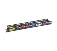MINI-COM All Metal Shielded Modular Patch Panel - Tableau de connexions - STP - noir - 1U - 19" - 24 ports
