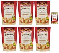 Panealba Crostini Crostini Croûtons au poivron et piments 6 x 100 g + polpa italien Gourmet 400 g