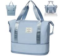 Paneerte Sac de Voyage Femme Sac Weekend Femme Sacs de Voyage Sac Voyage Pliable Sac Cabine Avion Sac de Voyage Sec Et Humide, Sac de Sport Adapté Au Sport Et Aux Voyages, Bleu Marine