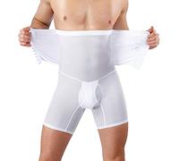 Panegy Culottes Gaine Homme Ventre Plat Boxer Gainant Amincissant Culotte Sculptantes Respirant Short Butt Lifter Blanc Taille L