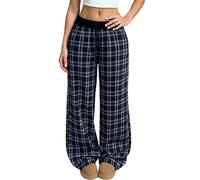Panegy Femmes pyjama bas confortable stretch cordon longue large jambe salon pantalon dames décontracté rayé tirer sur pantalon bleu marine S