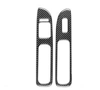 Panel Cover Trim Autocollants En Fibre Carbone Véritable Pour Panneau Commande Lève-vitre 2 Portes Per Civic 1999-2000 Moulage Intérieur Voiture(LHD Black)