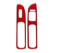 Panel Cover Trim Autocollants En Fibre Carbone Véritable Pour Panneau Commande Lève-vitre 2 Portes Per Civic 1999-2000 Moulage Intérieur Voiture(RHD Red)