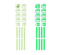 Panel Cover Trim Autocollants Lumineux Pour Boutons Lève-vitre Porte Voiture Autocollants Pour Panneau Commande Vitres Voiture Autocollants(18PCS Green)