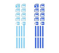 Panel Cover Trim Autocollants Lumineux Pour Boutons Lève-vitre Porte Voiture Autocollants Pour Panneau Commande Vitres Voiture Autocollants(18PCS Blue)