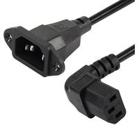 Panel Mount C14 90 Degree C13 Power Extension Cable PDU,IEC 320 C14 Male Down Angle C13 Female Power Cord,for Monitors,etc.-0.3m/11.8 Inch