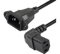 Panel Mount C14 90 Degree C13 Power Extension Cable PDU,IEC 320 C14 Male to Up Angle C13 Female Power Cord,for Computers,etc-0.3m/11.8inch