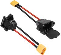 Panel Mount Cable xt60 to c14,30a c14 Male Power Cord with Spring Cover,Waterproof/Dust-2pcs