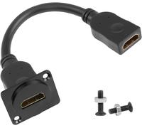 Panel Mount Extension Adapter HDMI 4K@60Hz 2.0 Female to Female Display Connector Short Cable Socket,D-Panel/XLR-Panel,for HDTV Monitor Projector,20cm/7.8in