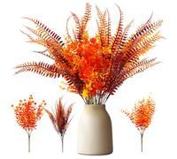 panemy 6 Bouquet Automne Artificielle, Bouquet d'automne Artificiel, Eucalyptus Camélia+Herbe Persane, Bouquet de Fleurs Artificielles Décoration de Jardin et de Table de Thanksgiving Très Automnale