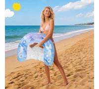 panemy Bouées Gonflables pour Adultes,90 * 78cm Bouee Piscine Adulte,Siege Piscine en Forme de U avec Porte-gobelets et Poignées Douces,Idéal pour Fêtes Aquatiques,Piscine,Plage (Nœud Bleu)
