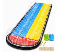 panemy Jeux Piscine, Piscine Enfant, 2 Bodyboards, Aquaplay, Toboggan Gonflable, Ventre Glisse, Tapis Glisse Eau, Jouets d'été, Jouets Aquatiques d'extérieur, été (Jaune-Bleu 3, 468 cm)