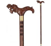 Panesy en bois massif ailes de poulet tailles bâton bâton tête de dragon livre vieux cadeaux boule de marche bâton en bois fixe vieil homme en bois campet senior avec gratte-ciel.