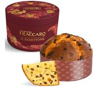 Panettone Artisanale Recette Original, Special Edition 1 Kg - Pâtisserie Fraccaro 1932, Panettone Classico avec confits et raisins, avec Levure Naturelle avec Levure Madre - Chapeau-boîte Rouge