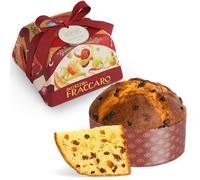 Panettone Italien Artisanal 1 Kg - Panettone Classique, Pasticceria Fraccaro 1932, Aux Fruits Confits et Raisins Secs, Panettone Milanais au Levain Naturel avec Levure Mère, Ligne Emballage Cadeau 1Kg