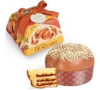 Panettone Italien Artisanal au Caramel Salé 750gr, Pasticceria Fraccaro 1932, Panettone au Savoureux Fourrage au Caramel Salé, Chocolat Blanc enrobé de Caramel, Pâte à la Levure Mère, d'Italie