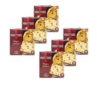 Panettone pur beurre fabriqué en Italie - lot de 6 boîtes de 900g - pâtisserie au levain naturel, aux raisons secs et aux écorces d'oranges confites