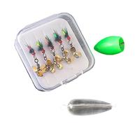 PANFHGFG 5 pièces coulant Rapidement Mouche pêche Topwater appâts Mouche Poissons leurres avec manivelle Crochet pour truites appâts de pêche leurre
