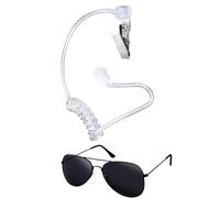 PANFHGFG Accessoires de costume d ' agent secret avec écouteurs, lunettes et badge, costumes de cosplay d ' Halloween pour adultes et, ensemble de fête d ' Halloween
