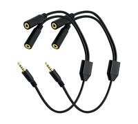 PANFHGFG Câble en Y TRRS Compact de 2, 5 mm Connecteurs plaqués Or Port de synchronisation avec réduction du Bruit Câble Femelle Cordon de Musique pour Adaptateur de micros Casque Son Haute fidélité