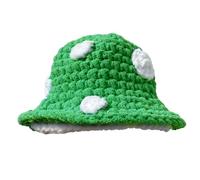 PANFHGFG Chapeau de pêche créatif pour femmes et filles, crochet à la main en forme de champignon, casquette chaude d ' hiver, seau, coiffure mignonne pour fille, fête Cosplay de sorcière
