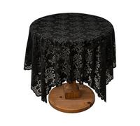 PANFHGFG Nappe décorative en Dentelle Florale, Black 135X135