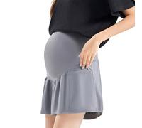 PANFHGFG Short de maternité double couche anti-exposition, gris, L