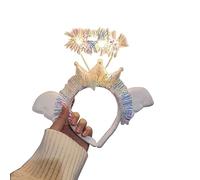 PANFHGFG Taille unique, convient à la plupart des serre-têtes à LED en forme d ' ange blanc pour améliorer votre look de déguisement d ' Halloween, accessoire de fête