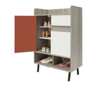 panfudongk Armoire à chaussures, 60 x 32 x 90 cm, rangement de chaussures, de couloir, de tiroir, avec portes à effet presse-to-open, pour entrée, salon, chambre à coucher (pin Morandi)
