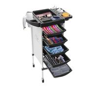 panfudongk Chariot de coiffeur avec roulettes - Chariot de salon de coiffure - Chariot de service à 6 étages - Organiseur d'ustensiles de salon - Salon de beauté multifonction (blanc)