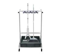 panfudongk Porte-balai mobile en acier inoxydable avec 4 roues et réservoir d'eau - Chariot de nettoyage réglable pour garage, maison, école - Grande station de nettoyage - Système de rangement