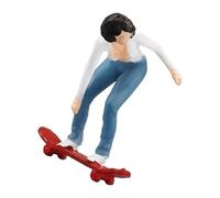 PANGBOER 1/64 Scale Handpainted Realistic Skateboarder Miniature Figurine for Model Building Kits and Railway Landscape Decors Model Train Layouts Figurine