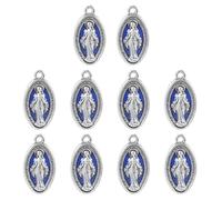 PANGBOER 10 pièces rétro béni vierge pendentif ovale médaille pendentif à breloque pour chaîne collier ou chapelet bijoux catholiques