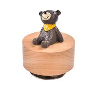 PANGBOER Boîte À Musique Mécanique en Bois avec Figurine d'animal Rotative Ornement pour Décoration De Table Et pour Amoureux Boîte Artistique