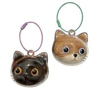 PANGBOER Boîte de rangement transparente en forme de tête de chat - Porte-clés pour bijoux et pendentifs - Anneaux en métal - Boîte de rangement transparente pour fourrures