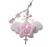 PANGBOER Breloque de téléphone en forme d ' aile d ' ange élégante, joli nœud papillon en forme de cœur, chaîne de téléphone perlée, porte-clés Unique, pendentif, accessoire de