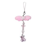 PANGBOER Breloque de téléphone en forme d ' aile d ' ange élégante, joli nœud papillon en forme de cœur, chaîne de téléphone perlée, porte-clés Unique, pendentif, accessoire de